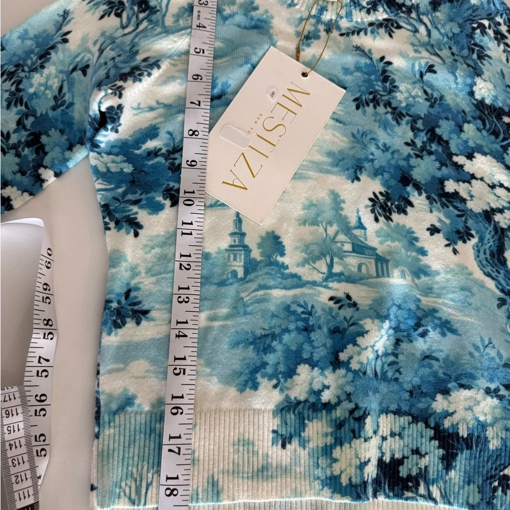 NWT Mestiza Phoebe Blue Toile Scenic Knit Sweater Storybook - Picture 10 of 11
